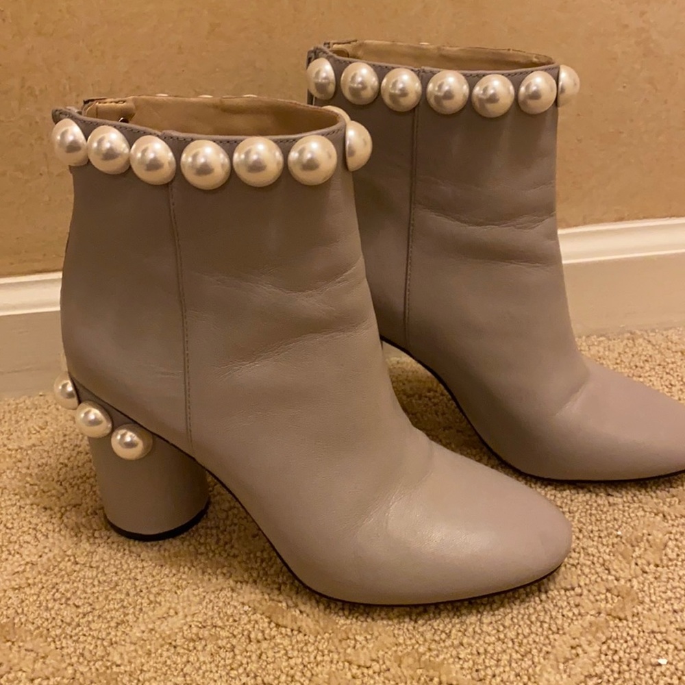 Katy Perry Ankle size 7 taupe Booties - Pearl Trim